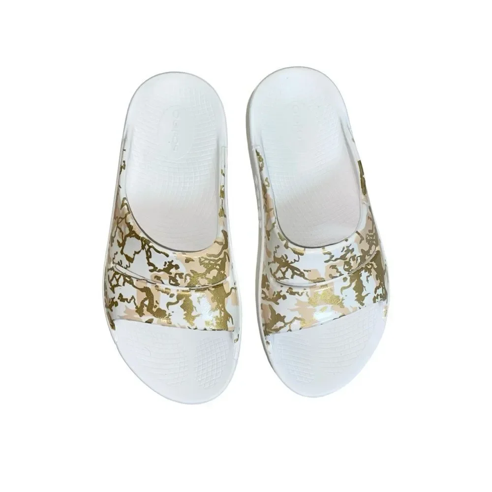 OOFOS Oooahh Limited Edition Sahara Gold Sport Recovery Comfort Sandals EU 41